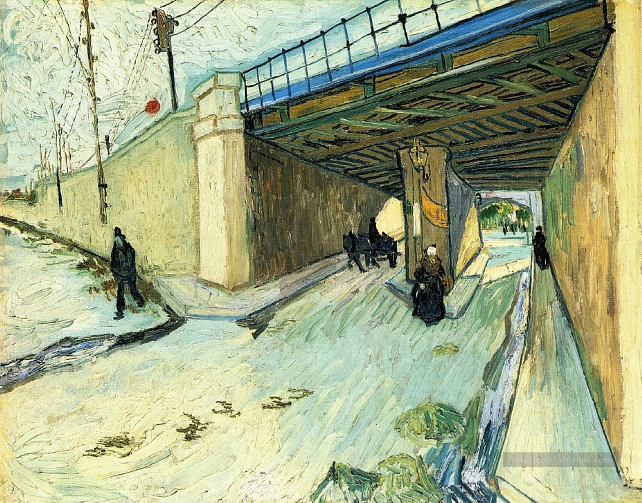 Le pont ferroviaire de l’avenue Montmajour Vincent van Gogh Peintures à l'huile